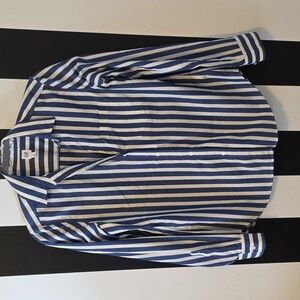 GAP Navy and White Striped Button-Down Shirt